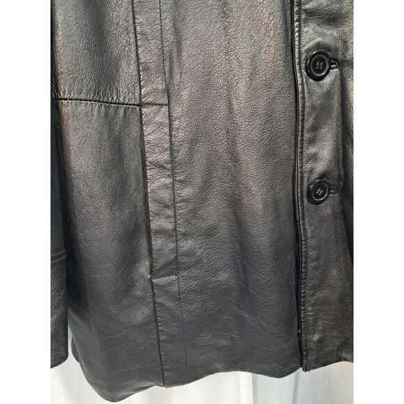 Vintage Wilsons Leather M. Julian Leather Jacket L Black 69426 Button Front - Picture 10 of 12
